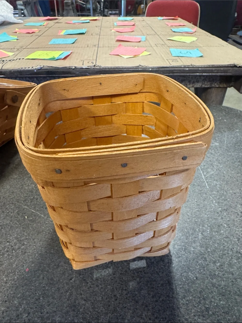 Longaberger Woven Wood Basket in Warm Orange Tone